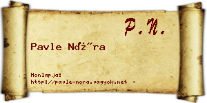 Pavle Nóra névjegykártya